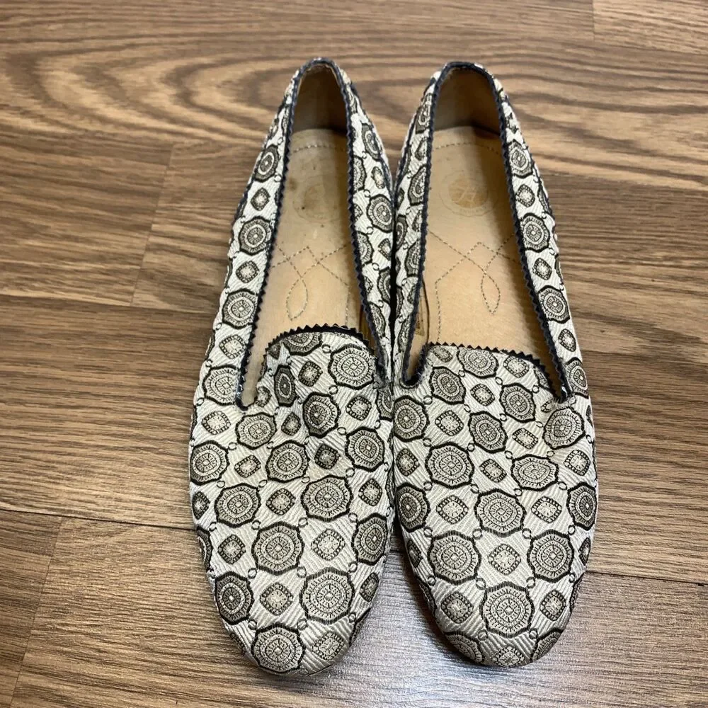 H by Hudson London Women's Cossette Slip On Flats Loafers‎ Size 39/8 White/Multi